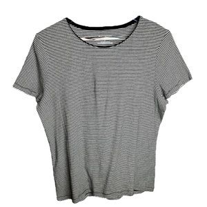 Talbots Black and White Striped Shirt